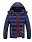 cheap Best Sellers-Men&#039;s Padded Long Coat Loose Jacket Solid Colored Blue Black Red