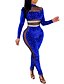 cheap Women&#039;s Jumpsuits-Women&#039;s Jumpsuit Solid Color Sequins Mesh Streetwear Stand Collar Party Party Evening Long Sleeve Regular Fit Blue Black Red S M L Spring