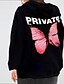 cheap Plus Size Tops-Women&#039;s Plus Size Tops Hoodie Sweatshirt Butterfly Print Long Sleeve Fall Winter Casual Black / blue black / pink Black / Yellow Big Size L XL XXL XXXL 4XL / Holiday