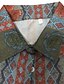 cheap Tops &amp; Blouses-Women&#039;s Blouse Shirt Light Brown Print Graphic Floral Casual Daily 3/4 Length Sleeve Shirt Collar Basic Vintage Ethnic Regular Bohemian Theme S