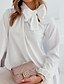 cheap Tops &amp; Blouses-Women&#039;s Plain Daily Weekend Long Sleeve Blouse Shirt Round Neck Bow Casual Streetwear Tops Green White Black S
