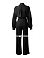 cheap Women&#039;s Jumpsuits-Women&#039;s Basic Fashion Streetwear Party Daily Crew Neck  Green White Black Jumpsuit Solid Color Zipper Lantern Sleeve Cold Weather