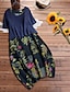 cheap Plus Size Dresses-Women&#039;s Plus Size Floral Shift Dress Split Round Neck Short Sleeve Casual Spring Summer Causal Daily Midi Dress Dress / Ruched