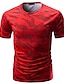 abordables Ropa de Hombre-Hombre Camiseta Camiseta Bloque de Color Escote Redondo Medio Primavera verano Rojo tinto Verde Trébol Blanco