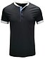 abordables Ropa de Hombre-Hombre Camiseta Bloque de color Escote Redondo Medio Primavera verano Azul Piscina Negro Gris