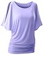 cheap Plus Size Tops-Women&#039;s Plus Size Tops T shirt Plain Hollow Out Half Sleeve Round Neck Basic Spring Summer White Purple Red Big Size XL 2XL 3XL 4XL Cotton