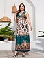 cheap Plus Size Dresses-Women&#039;s Plus Size Floral Sundress Print V Neck Sleeveless Sexy Boho Summer Daily Holiday Maxi long Dress Dress / Loose