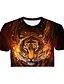 preiswerte Jungen T-Shirts &amp; Hemden-Jungen 3D Tier Tiger T-Shirt Kurzarm 3D-Druck Sommer Strassenmode Cool Polyester kinderkleidung 3-12 Jahre Schulanfang Outdoor Täglich