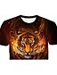 cheap Boys&#039; Tees &amp; Blouses-Boys 3D Animal Tiger T shirt Short Sleeve 3D Print Summer Streetwear Cool Polyester Kids 3-12 Years School Outdoor Daily