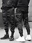 cheap Men&#039;s Bottoms-Men&#039;s Joggers Cargo Pants Trousers Plain Drawstring Elastic Waist Multi Pocket Cotton Sports &amp; Outdoor Daily Streetwear Casual K7021-black