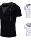 abordables Ropa de Hombre-camiseta de manga corta con capucha de dos piezas falsas de estilo de código de moda casual de verano para hombres