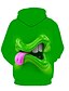 abordables Hoodies-Homme Sweat à capuche Animal 3D Capuche 3D effet basique Design Grande Taille Vêtement Tenue Pulls Capuche Pulls molletonnés Manches Longues Vert Bleu / Automne