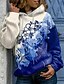 cheap Hoodies &amp; Sweatshirts-Women&#039;s Floral Hoodie Sweatshirt Front Pocket Print 3D Print Casual Sports Holiday Active Streetwear Hoodies Sweatshirts  Green Blue Navy Blue