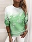 cheap Hoodies &amp; Sweatshirts-Women&#039;s Sweatshirt Pullover Print Active Streetwear Green Blue Purple Snowflake Daily Long Sleeve Round Neck S M L XL XXL 3XL