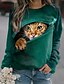 cheap Women&#039;s Hoodies &amp; Sweatshirts-Women&#039;s Sweatshirt Pullover Print Active Streetwear Red Royal Blue Blue Animal Cat 3D Casual Round Neck Long Sleeve Micro-elastic Without Lining