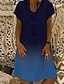 cheap Casual Dresses-Women&#039;s Shift Dress Color Gradient Print V Neck Midi Dress Basic Casual Daily Short Sleeve Summer Spring