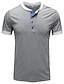 baratos Roupa de Homem-Homens Camiseta Bloco de cor Decote Redondo Média Primavera Verão Azul Preto Cinzento