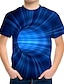 cheap Boys&#039; Tees &amp; Blouses-Kids Boys&#039; T shirt Short Sleeve Blue 3D Print Optical Illusion Color Block School Daily Indoor Active Streetwear Cool Sports 3-12 Years / Summer