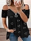 cheap Tops &amp; Blouses-Women&#039;s Blouse Shirt Graphic Heart V Neck Zipper Tops Green White Black