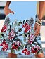 preiswerte Ausgefallene Kleider-Damen Knielanges Kleid Etuikleid Blau Grün Weiß Kurzarm Bedruckt Blumen V-Ausschnitt Sommer heiß Alltag 2021 S M L XL XXL 3XL