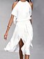 cheap Casual Dresses-Women‘s A Line Dress Midi Dress White Dress Split Spring Summer cold shoulder Personalized Stylish Elegant Loose