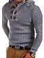 abordables Pullover Sweaters-Pullover Homme Couleur Pleine Polyester Pulls Standard Pull Cardigans Col Rond Vert Véronèse Gris Gris Foncé / Manches Longues