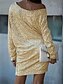 cheap Party Dresses-Elegant One Shoulder Sequin Shift Dress for Women