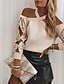 cheap Hoodies &amp; Sweatshirts-Women&#039;s Sweatshirt Pullover Plain Sparkly Streetwear Party Metallic Beige Casual Sports Crew Neck Long Sleeve Without Lining Micro-elastic Fall &amp; Winter