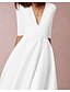 cheap Party Dresses-Women&#039;s Swing Dress Midi Dress White Half Sleeve Solid Color Patchwork Fall V Neck Elegant Party Slim 2021 S M L XL XXL 3XL