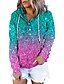 cheap Hoodies &amp; Sweatshirts-Women&#039;s Gradient Sparkly Glittery Hoodie Pullover Front Pocket Print 3D Print Casual Sports Active Streetwear Hoodies Sweatshirts  Pink