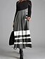 cheap Casual Dresses-Women&#039;s Maxi long Dress Shift Dress Gray Long Sleeve Button Striped Color Block Round Neck Fall Winter Casual Modern 2021 M L XL XXL 3XL