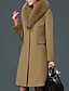 cheap Coats &amp; Trench Coats-Women&#039;s Coat Fall Winter Casual Daily Long Coat Warm Regular Fit Casual Jacket Long Sleeve Quilted Fur Trim Solid Color Khaki Black