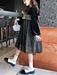 baratos Vestidos para Meninas-Meninas Vestido De Tule Manga Longa Lantejoula Gráfico impresso em 3D Vestidos Princesa Doce Altura dos Joelhos Tule Veludo Vestido Outono Infantil Diário Paetês