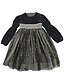 cheap Girls&#039; Dresses-Kids Little Girls&#039; Dress Sequin Daily Tulle Dress Sequins Black Knee-length Tulle Velvet Long Sleeve Princess Sweet Dresses Fall 4-13 Years