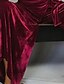 abordables Combinaisons femme-Combinaison-pantalon Femme Couleur unie Lacet Elégant Col en V Soirée Soirée &amp; Evénement Manches Longues Standard Vin S Printemps