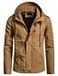 cheap Best Sellers-Men&#039;s Winter Jacket Winter Coat Coat Solid Color Outerwear Clothing Apparel Casual Daily khaki Army Green Black / Cotton / Cotton