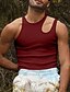 cheap Men&#039;s Clothing-Men&#039;s Tank Sleeveless Basic Round Neck Standard Spring &amp; Summer Wine Red White Black Purple