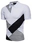 baratos Men&#039;s-Homens Camiseta Polo Colarinho de Camisa Bloco de cor Branco Preto Cinzento Claro Blusas