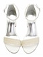baratos Sandals-Mulheres Sapatos De Casamento Stiletto Sapatos Bling Bling Sapatos de noiva Salto Robusto Dedo Aberto Vintage Couro Sintético Branco Marfim
