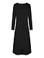 cheap Plus Size Dresses-Women&#039;s Plus Size Solid Color Shift Dress Lace Round Neck Long Sleeve Casual Spring Summer Causal Daily Maxi long Dress Dress