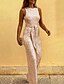 baratos Jumpsuits-Women&#039;s Sparkly Party Wedding Holiday Crew Neck Jumpsuit