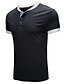 preiswerte Herrenmode-Herren T-Shirt Farbblock Rundhalsausschnitt Mittel Frühling Sommer Blau Schwarz Grau