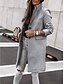 cheap Coats &amp; Trench Coats-Women&#039;s Coat Winter Street Daily Long Coat Warm Loose Casual Jacket Long Sleeve Patchwork Solid Color Black Gray Khaki