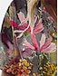 cheap Women&#039;s T-shirts-Women&#039;s T shirt Tee Floral Plants Print Casual Daily Basic Short Sleeve V Neck Rainbow