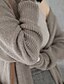 abordables Pulls-Cardigan Femme Couleur unie Poche Tricoté Polyester Coton à la mode Décontractée Flexible Ample Pull Cardigans L&#039;autume L&#039;hiver Ouvrir le devant Noir Gris / Manches Longues / Sortie
