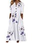 cheap Casual Dresses-Women&#039;s Midi Dress A Line Dress Blue White Red Short Sleeve Pocket Print Floral Butterfly V Neck Spring Summer Stylish Casual Modern 2022 S M L XL XXL 3XL