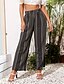 cheap Pants-Women&#039;s Casual / Sporty Wide Leg Elastic Waist Chinos Full Length Pants Micro-elastic Casual Weekend Stripe Mid Waist Comfort Black S M L XL