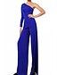 cheap Women&#039;s Jumpsuits-Women&#039;s Jumpsuit Solid Color Backless Elegant Stand Collar Party Festival Long Sleeve Regular Fit Blue White Black S M L Spring
