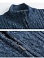 baratos Cardigan Sweaters-Homens Suéter Carregam Tricotar Tricotado Entrançado Colarinho Chinês Côr Sólida Diário Estilo vintage Macia Outono Inverno Azul Vinho XS S M / Manga Longa / Normal / Manga Longa