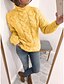 baratos Camisolas-Mulheres Pulôver Suéter Côr Sólida Tricotado Básico Casual Robusto Manga Longa Casacos de malha Outono Inverno Gola Alta Amarelo Rosa Cinzento